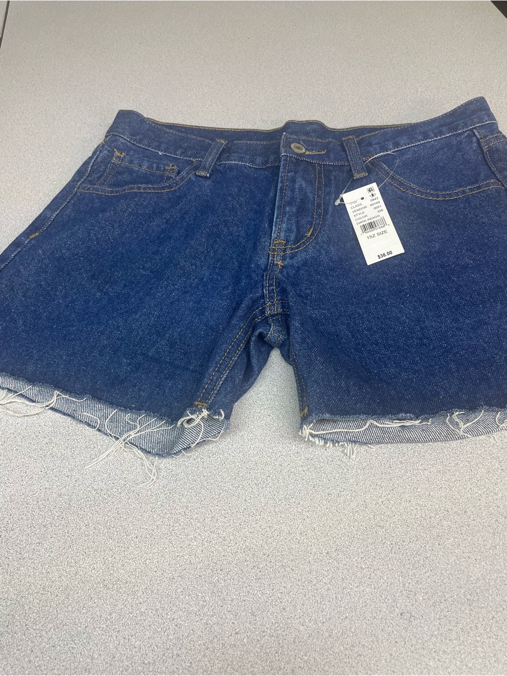 PacSun Dark Blue Raw Hem Denim Shorts